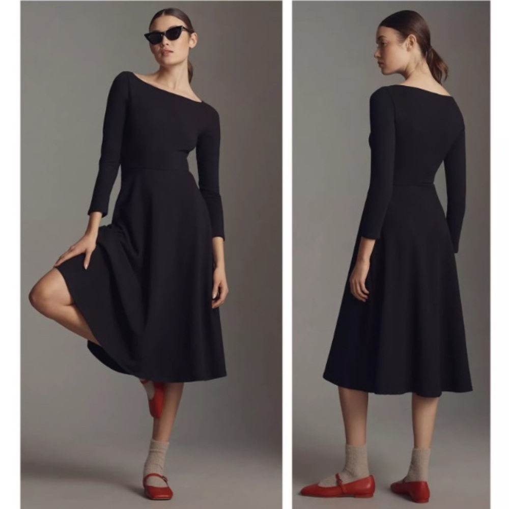 Reformation Wiley Stretch Organic Cotton Blend Fit & Flare Midi Dress Size XS - Picture 3 of 16